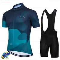 2021 team summer cycling jersey set breathable short sleeve bike uniform triathlon 19d pad bib shorts bicycle wear clothes