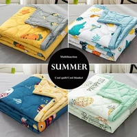 wostar summer cool quilt blanket cartoon printed washed cotton adult kids super soft cozy luxury double bed thin duvet king size