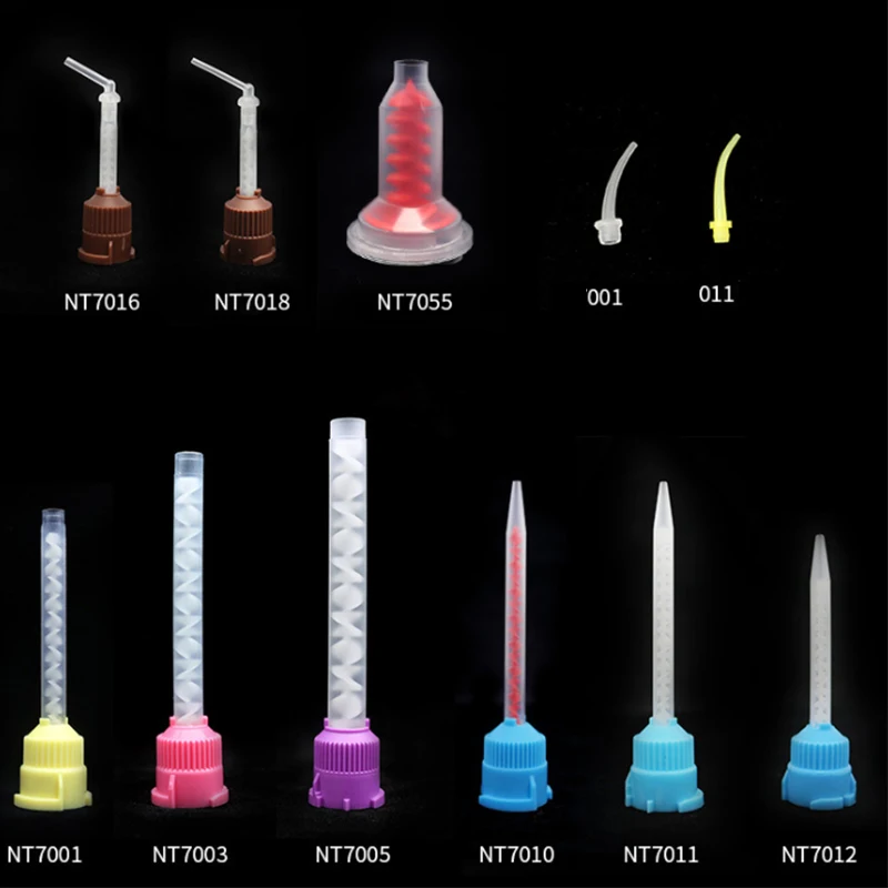 

50PCS 1:1 All Size Dentistry Silicone Rubber Gun Conveying Mixing Head Disposable Silicone Rubber Dental Materials