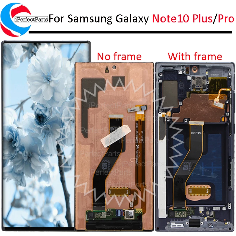 6 8 ''AMOLED для Samsung Galaxy Note10 Plus ЖК дисплей с рамкой N975F N9750 сенсорный экран Note 10 plus +