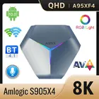 A95X F4 QHD ТВ 8K IP ТВ Box Android 10,0 Amlogic S905X4 4 ядра ТВ Box Android 10 Wi-Fi 2,4G5G цветная (RGB) светильник Smart Android ip ТВ коробка