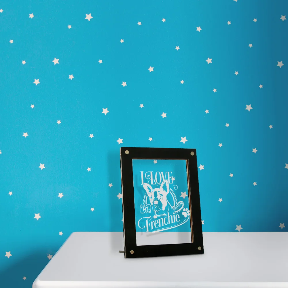 I Love My Frenchie LED Lighting Text Photo Wooden Frames French Bulldog Acrylic Display Night Light Dog Lovers USB Desk Lamp