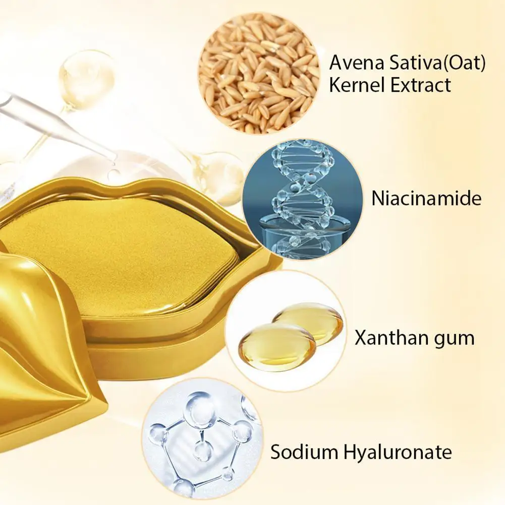 

24K Moisturizing Anti Ageing Moisture Essence Gel Patch Mask Lip Diminishing Hydrating Lip Pads Lines Care Enhancer E1G1