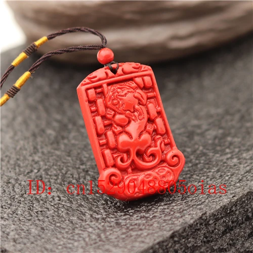 Ожерелье C подвеской в виде тигра Китайская натуральная красная Органическая