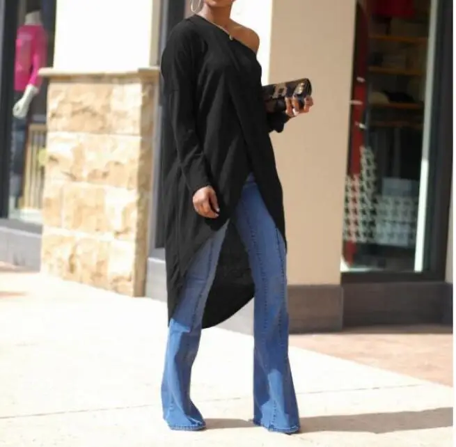 Женские асимметричные платья осень свободные вечерние платье повседневные с