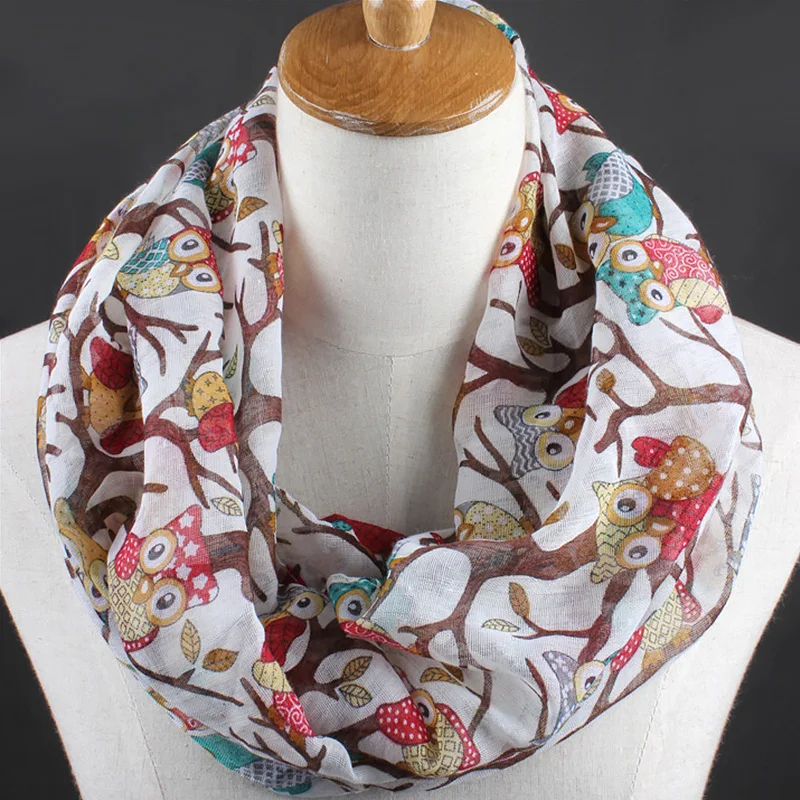 Модный шарф с круглым вырезом для женщин дамские теплые шарфы-кольца рисунком