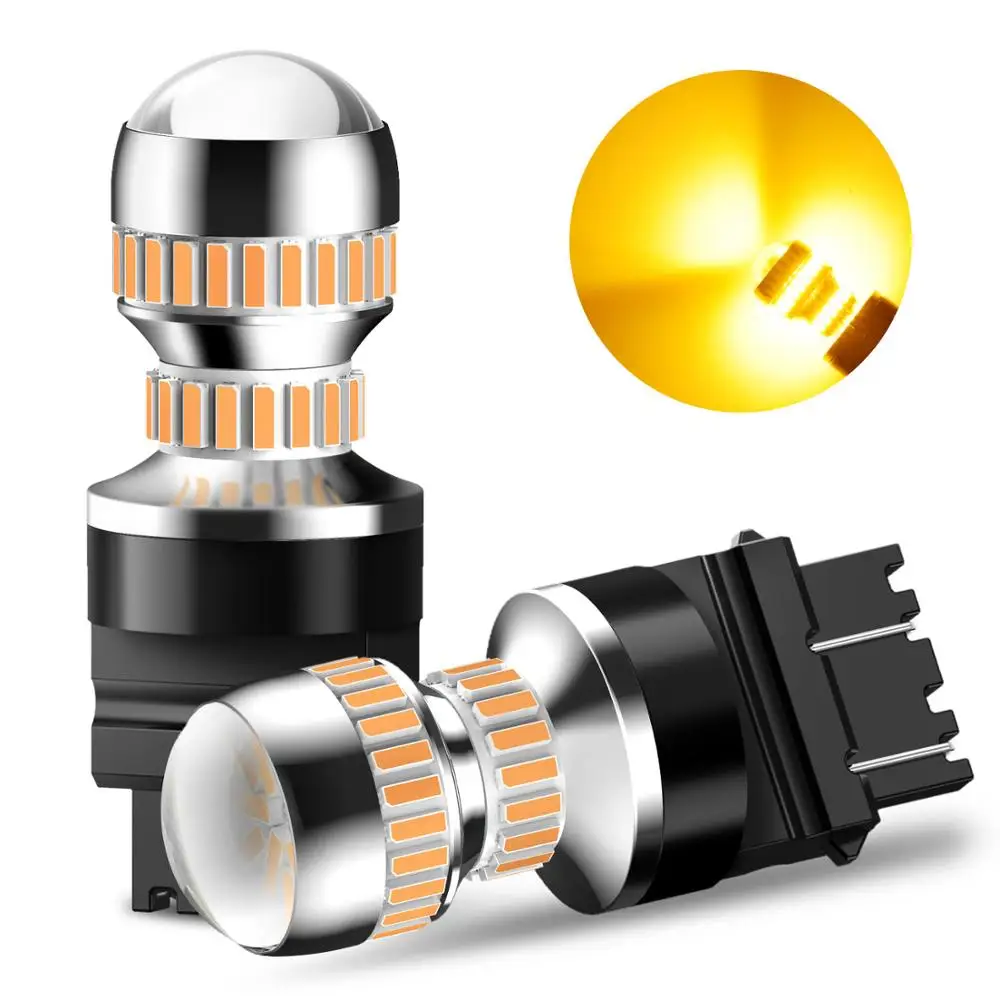 

AUXITO 2 шт. Canbus T25 LED 3157 3156 3057 3056 P27/7W Светодиодные лампы 54 Led 4014 SMD Автомобильный задний стоп-сигнал Парковочный 12 В Янтарный Белый Красный