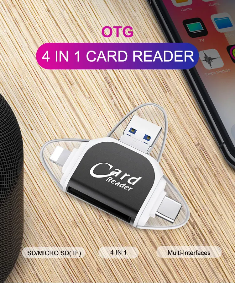 Утхай C80 быстрозаряжаемый Micro SD/TF OTG кард-ридер Multi чтения карт памяти мини-адаптер для iPhone 6/7/8 11 XR Plus iPod iPad OTG Картридеры