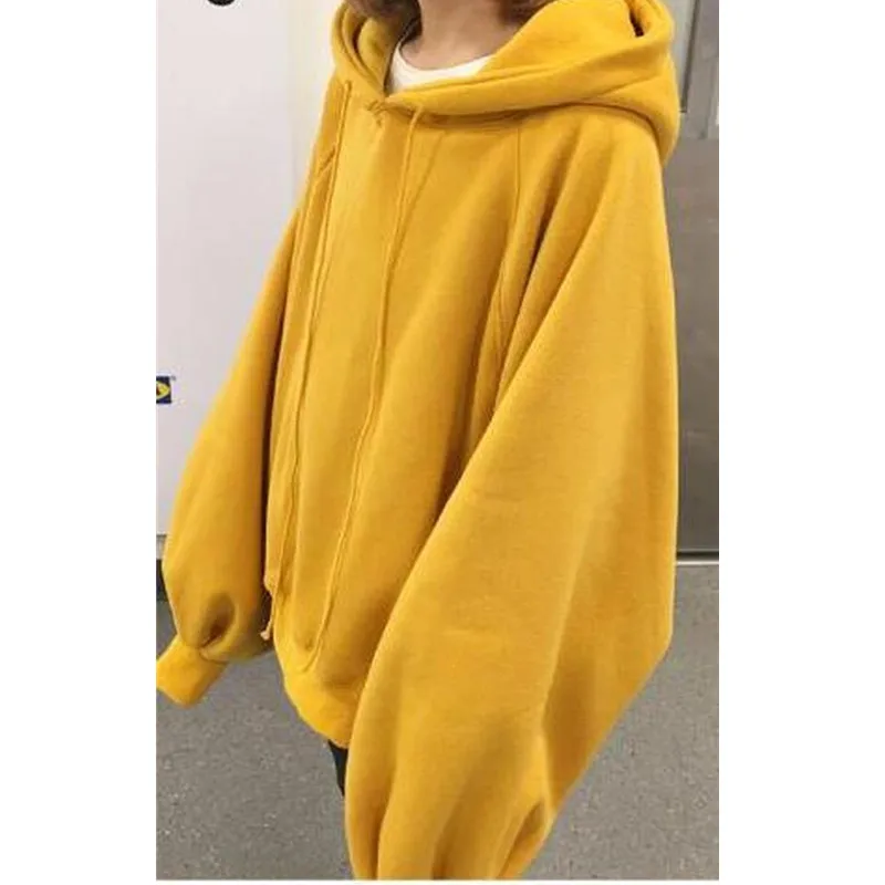 

Winter Lantern Sleeve Hoodies Harajuku Oversized Autumn Women's Hoodie Loose Sweatshirt Solid Girls Clothing Pullover Female