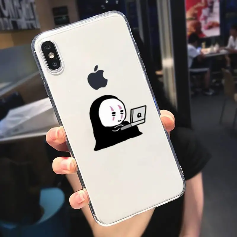

Faceless man Spirited Away cute Phone Case Transparent soft For iphone 5 6 7 8 11 12 s c se plus mini x xs xr pro max shell