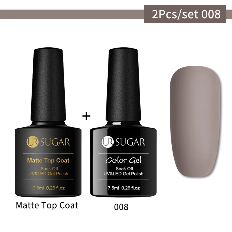 Set 8 Ur Sugar 7,5 мл матовый Гель-лак цветной УФ-гель для ногтей матовое верхнее покрытие замачиваемый УФ светодиодный Гель-лак для ногтей Гель-лак гибридный - Цвет: Set 8