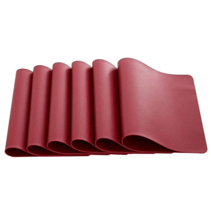 

6Pack Placemats Leather Table Mats Heat Resistant Easy To Clean Waterproof Place Mats for Kitchen Dining Table