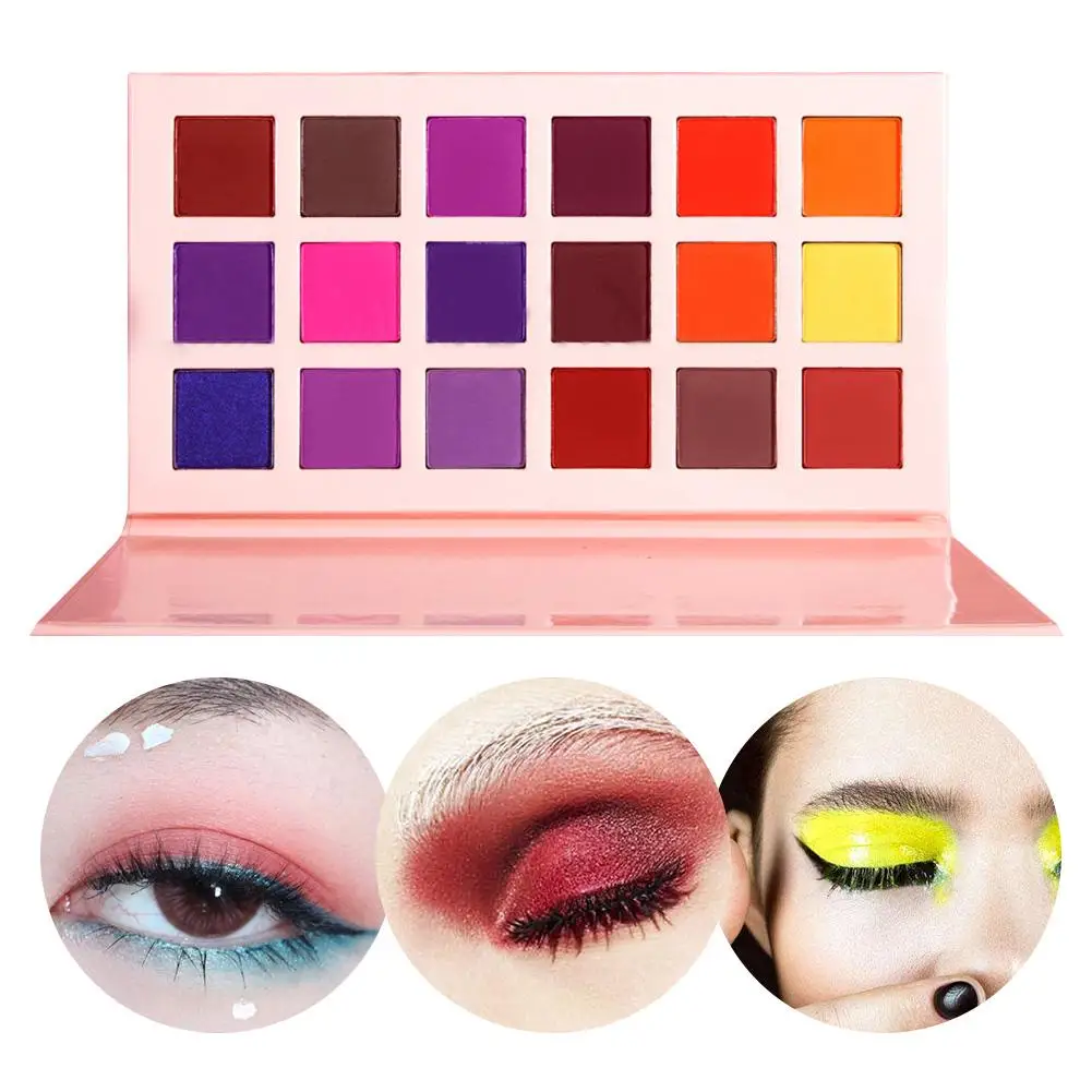 Макияж 18 цветов пигмент матовые тени для век пудра неон лак ногтей стойкая