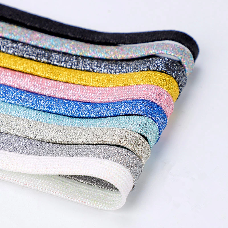 Colorful Flat Shoe laces Fashion Glitter Shoelaces for Athletic Running Sneakers Shoes Boot 1 CM Width Shoelace Strings 20 Color