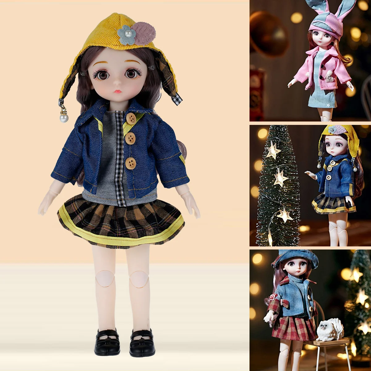 

30CM Doll Girl Set with Fashionable Clothes Soft Simulation Rotating Joints Cute 12Constellations Series Toys for Children Gift