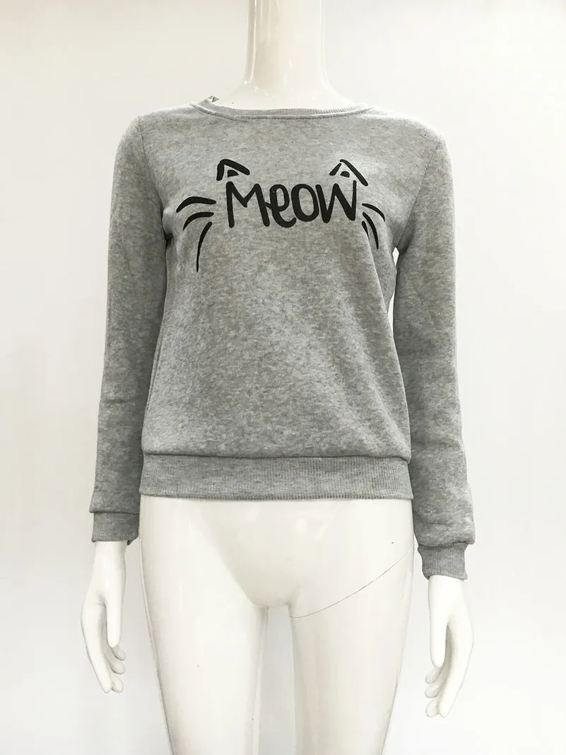 Meow Cat Ears Cute Hoodies Sweatshirts 2022 Women Casual Kawaii Harajuku New Sweat Punk For Girls Clothing Tops Korean