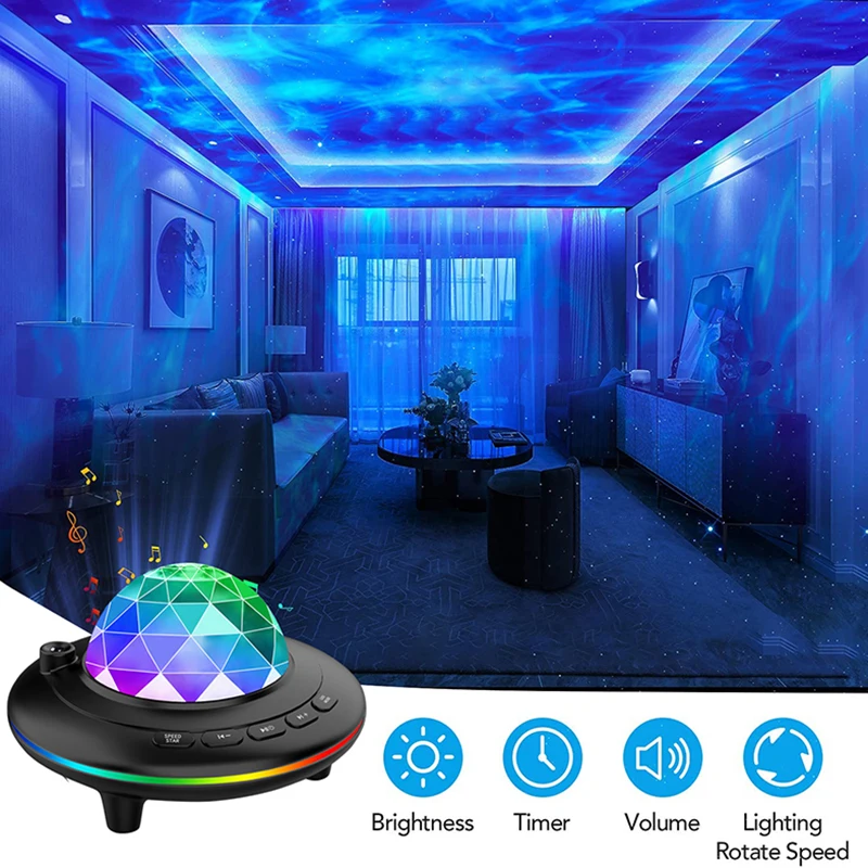 RGB Starry Sky Projector Night Lamp Romantic Colorful Nightlight Wireless Speaker Player For Child Birthday Christmas Gifs images - 6