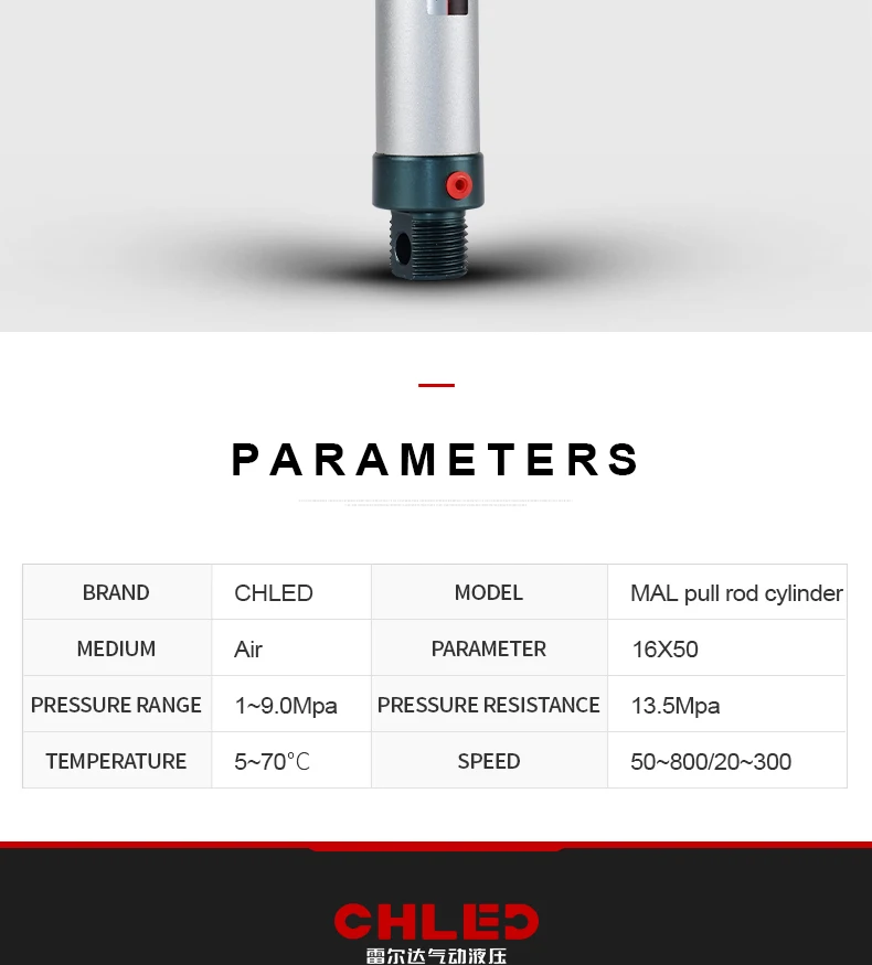 CHLED MAL цилиндр MAL Серии Мини Пневматический Cylinder16/20/25/32 мм Диаметр 25-300mmStroke двойного действия Алюминий Сплав воздушный цилиндр