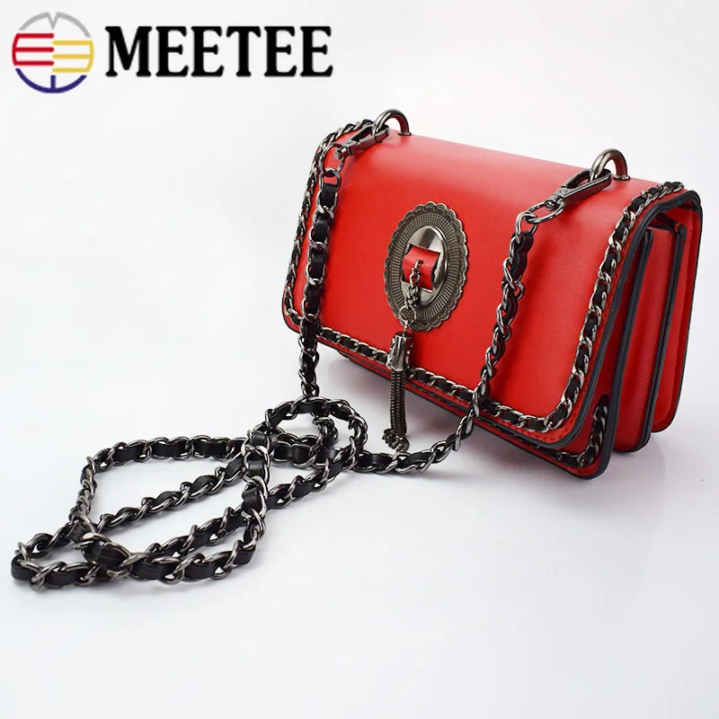 Meetee 1 шт. 120 см женская сумка из искусственной кожи с металлической цепочкой и