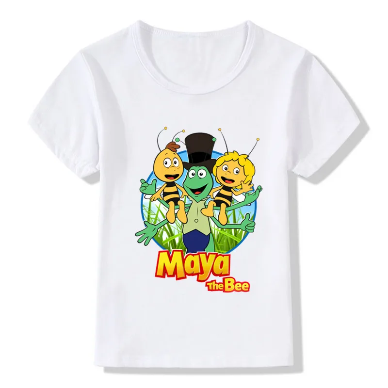 Милая футболка для мальчиков Little Bee Maya с мультяшным принтом летняя Забавная