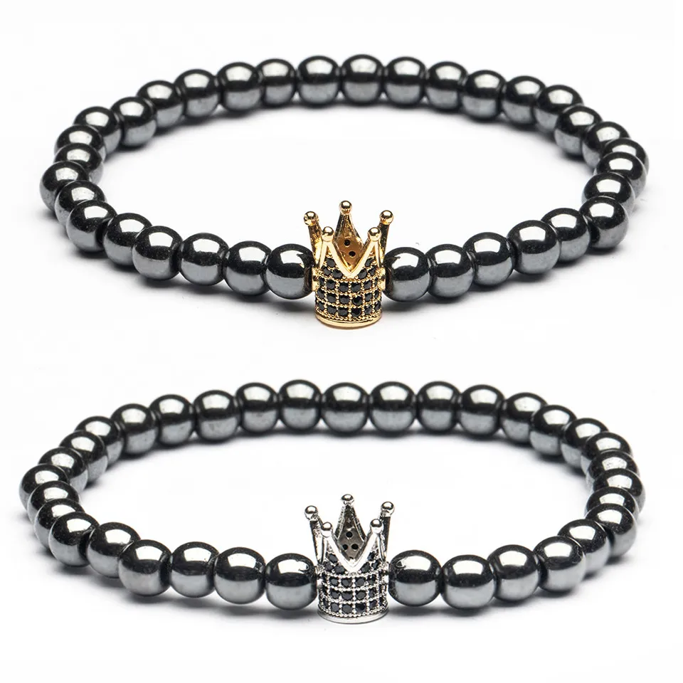 Очаровательные браслеты из натурального камня высокое качество золотая и черная