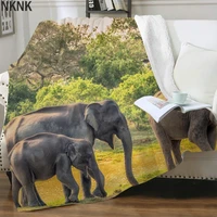 nknk elephant blanket animal 3d print home thin quilt trees bedding throw sherpa blanket fashion high quality rectangle winter
