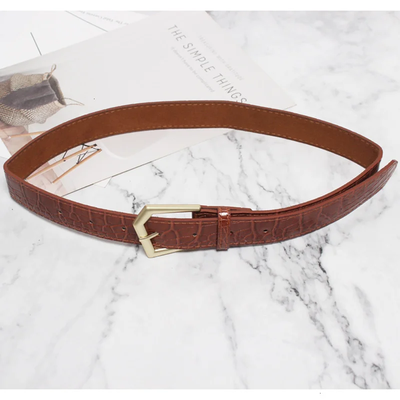 

[EAM] Pu Leather Multicolor Black Buckle Long Wide Belt Personality Women New Fashion Tide All-match Spring Autumn 2021 1H225