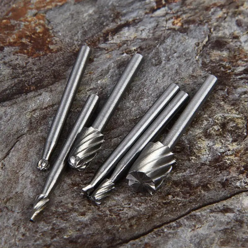 6pcs Dremel Rotary Tools HSS Mini Drill Bit Set Cutting Routing Router Grinding Bits Milling Cutters for Wood Carving Cut | Инструменты