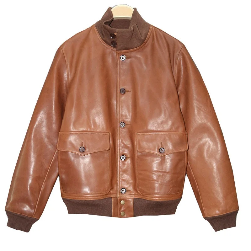 

style shipping.classic Free mens leather jacket, vintage cowhide Jacket,man A1 Engraved quality coat.sales.