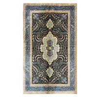 3x5 persian carpet black silk carpet hand made silk rug decorate room floor mat