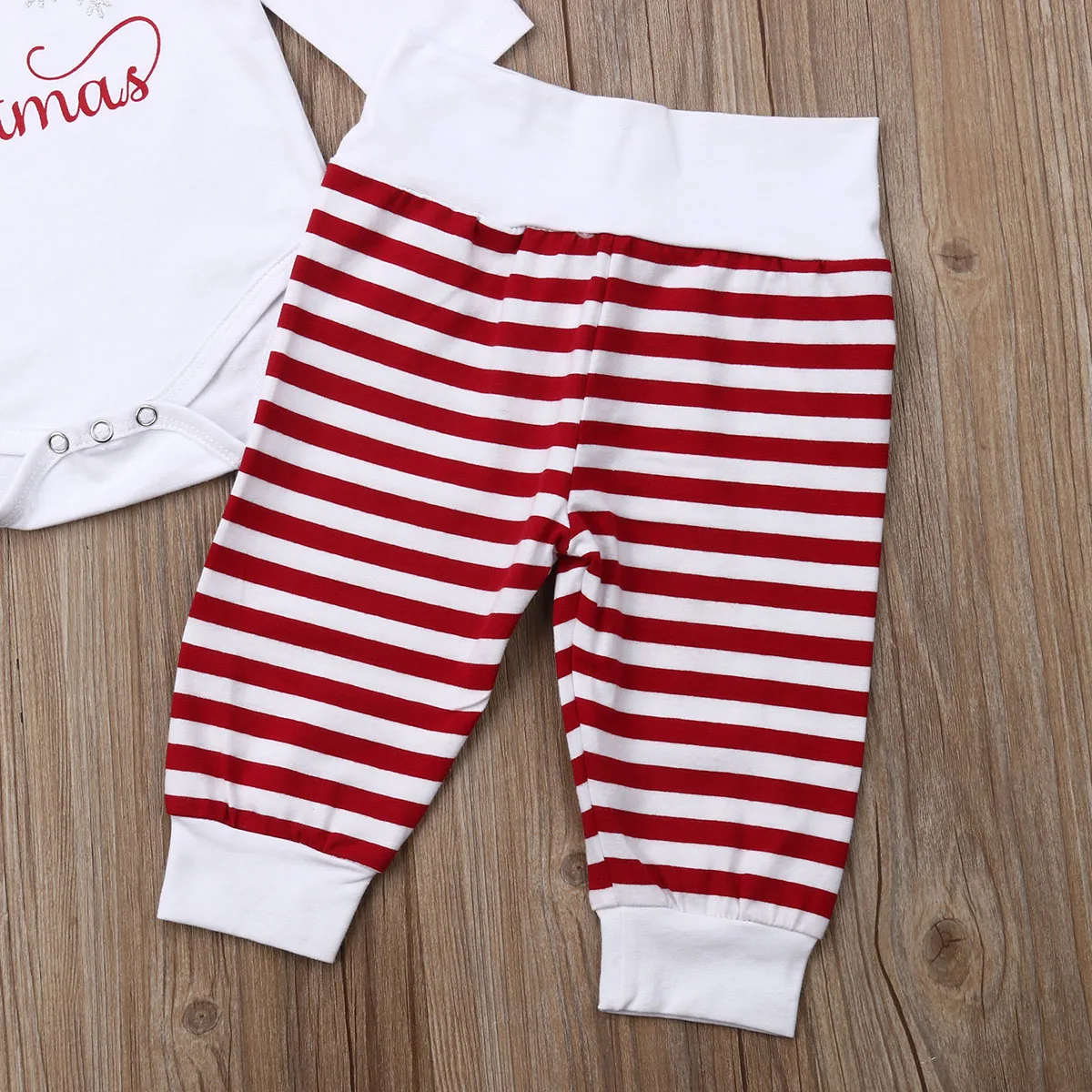 С надписью My First Christmas, для младенцев, для малышей, боди для мальчиков и девочек топы, штаны Детская одежда 2 предмета; одинаковый пижамный комплект, комплект одежды на возраст от 0 до 24 месяцев