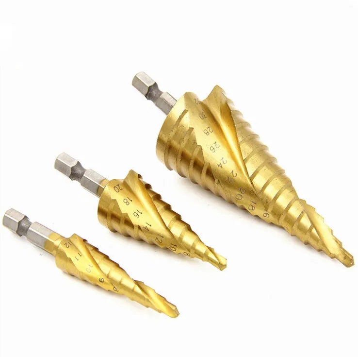 3 шт. набор ступенчатых Сверл из быстрорежущей стали конусное отверстие резец