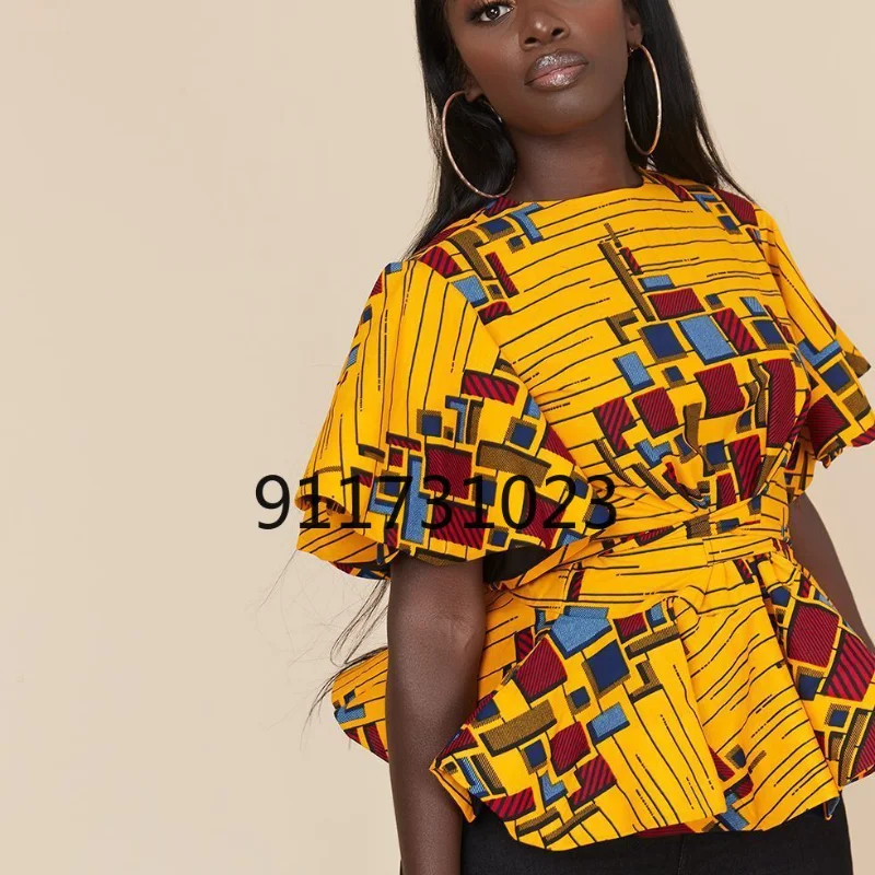 African Clothes for Women 2021 Spring and Summer Printing Short Sleeve T-shirt Clothing | Тематическая одежда и униформа
