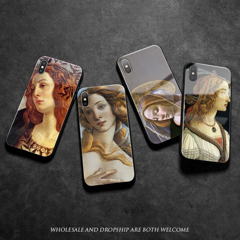 Sandro botticelli Renaissance художественный мягкий силиконовый стеклянный чехол для телефона для Apple iPhone 6 6s 7 8 Plus X XR XS 11 Pro max