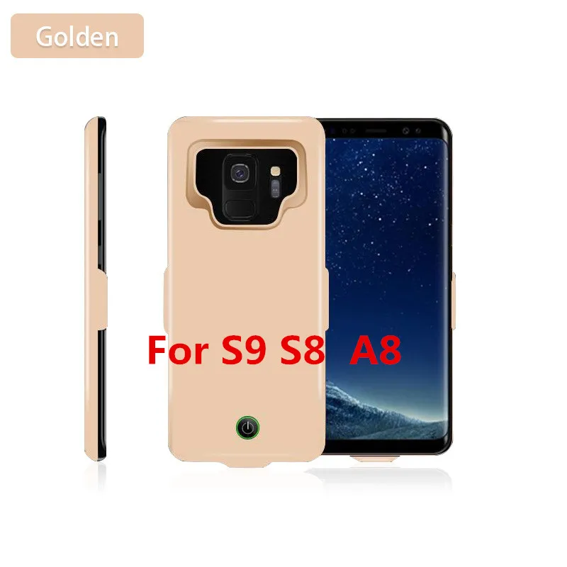 For S8 S9 A8 Gold 7000 мА/ч, Мощность банк чехол для телефона Зарядное устройство для samsung Galaxy S9 S9 A8 Батарея Зарядное устройство чехол Мощность чехол для samsung S9 S8 A8 плюс - Цвет: For S8 S9 A8 Gold