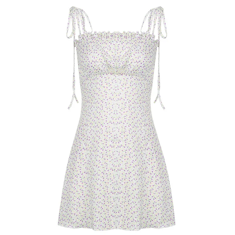 

Sexy Women's Dress 2021 New Fashion Temperament Floral Suspender Dress With One Neck Pleated High Waist Skirt Women Dress