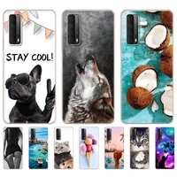 for huawei p smart 2021 case 6 67 soft tpu silicon back phone cover for psmart 2021 bumper protective funda shell etui bag