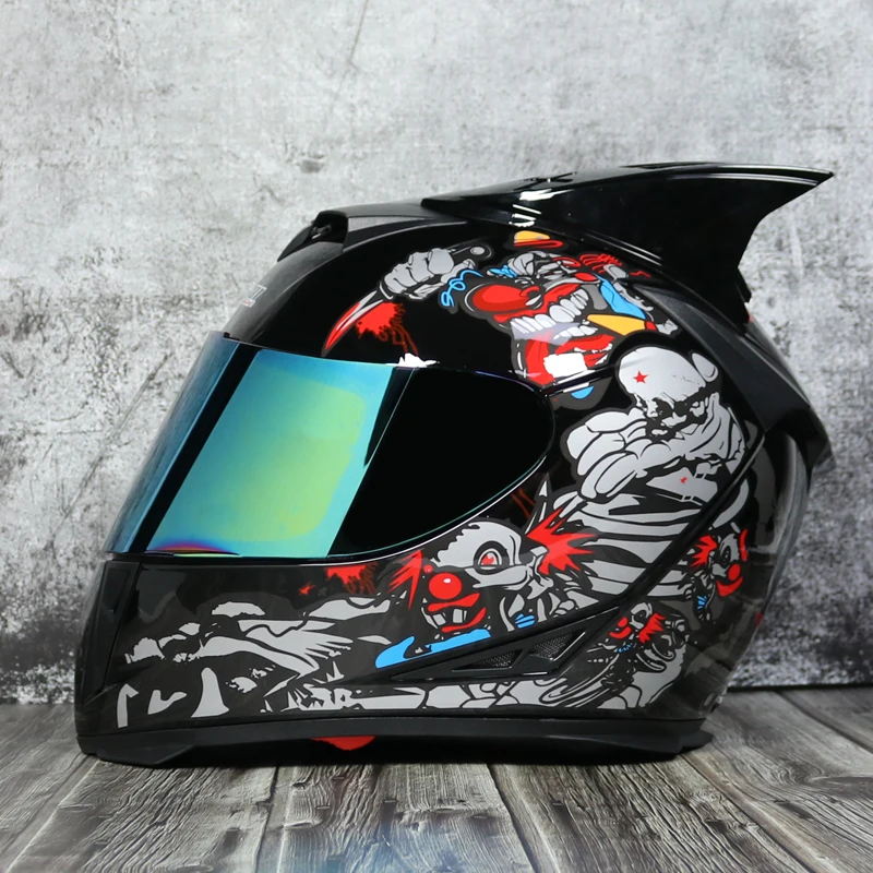 Полнолицевой мотоциклетный шлем capacete Профессиональный гоночный шлем каска точка Радужный оттенок мотоциклетный кросс-кантри тур - Цвет: 777
