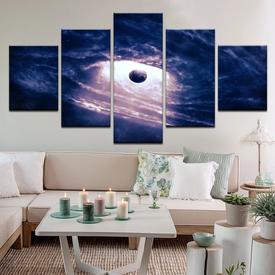Картина на холсте с изображением космоса Галактики 5 шт. | Дом и сад