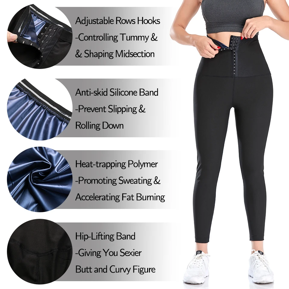 Women Sauna Leggings Compression Slimming Leggings Fat Burning Thermo Sweat Pants Thigh Slimmer Waist Trainer Body Shaper