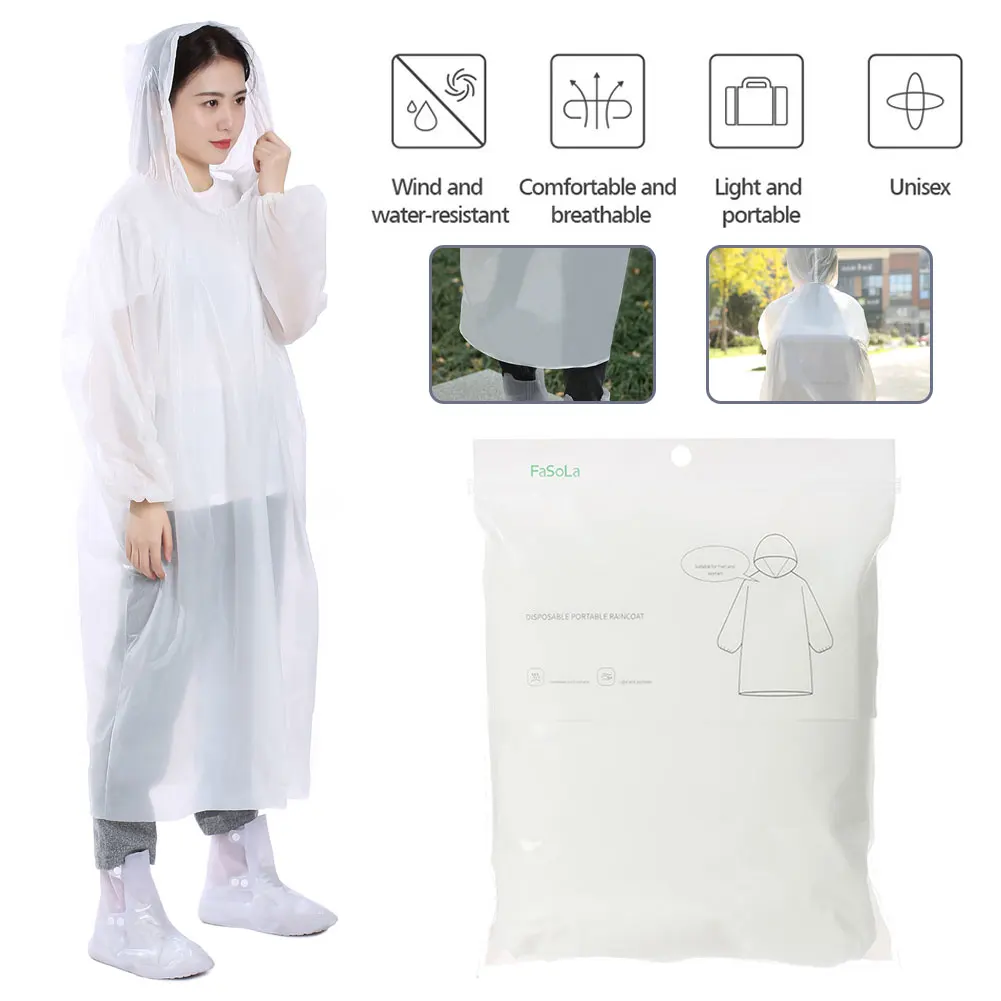 

Fashion Travel Poncho Adult Raincoat Portable Disposable Waterproof Hooded Raincoat Poncho For Theme Parks Hiking Camping Sport