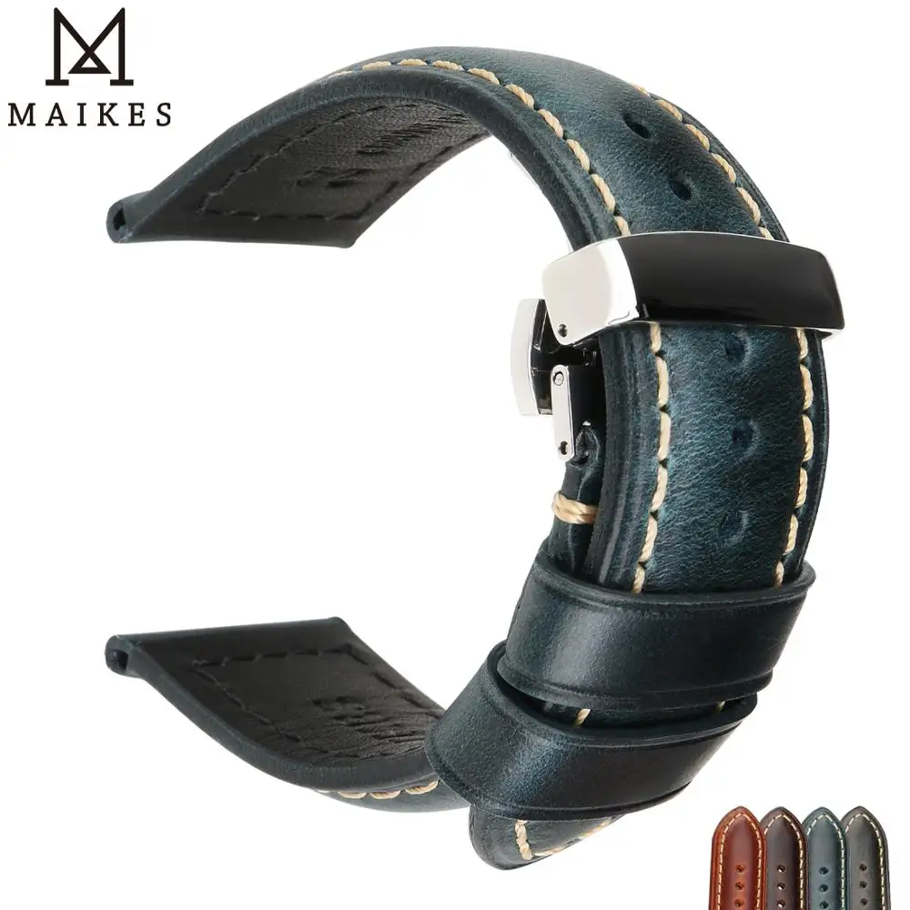 

Watch Accessories Watch Bands 20mm 22mm 24mm Cow Leahter Watch Strap Butterfly Buckle Clasp Watchband Watch Bracelet Belt