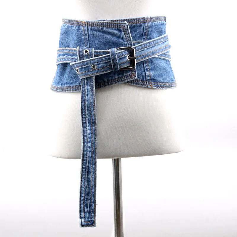 Джинсовый пояс 2020 модный однотонный широкий стильный трендовый корсет новый