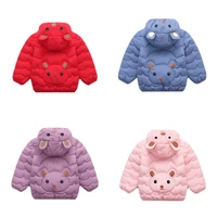 childrens hooded jacket coat boy girls infant cartoo bear short outerwear baby kids warm down jackets thin coats clothing 1 5y