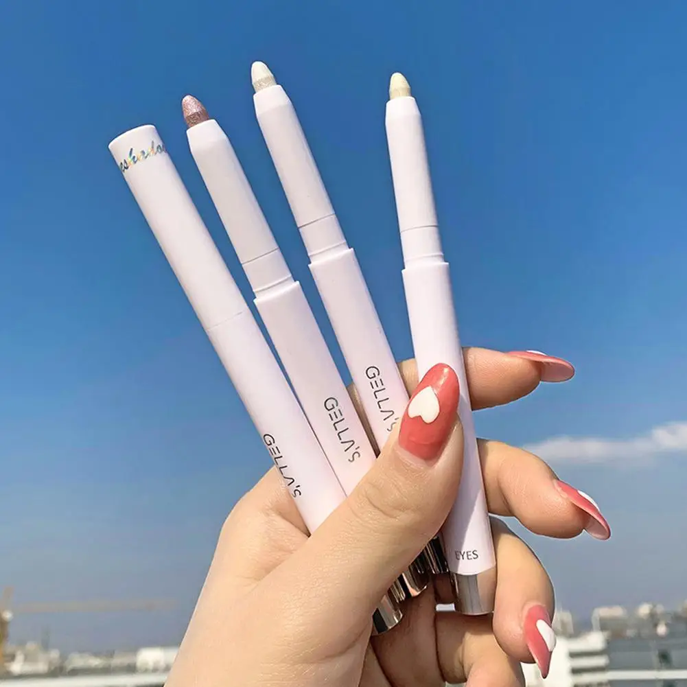 Ручка для нанесения макияжа с шелкографией стойкая водостойкая перламутровая