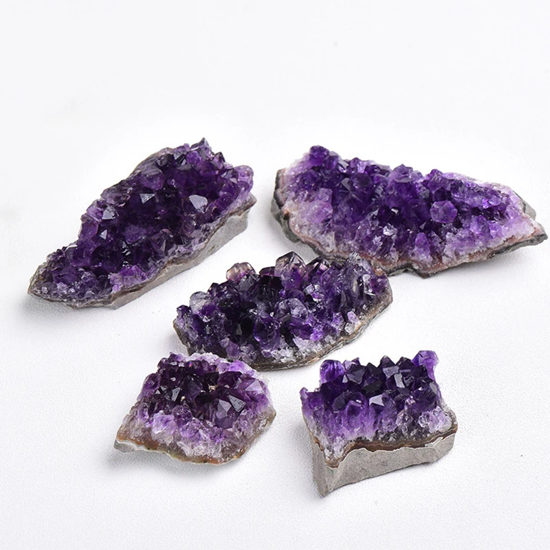 

1pc Natural Amethyst Stone Quartz Healing Stones Raw Specimen Crafts Purple Crystal Cluster Home Decoration Aquarium Accessories
