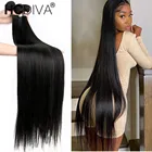 Бразильские пряди волос 40 дюймов, прямые пучки волос, 100% натуральные человеческие волосы Remy, бразильские прямые человеческие волосы для наращивания