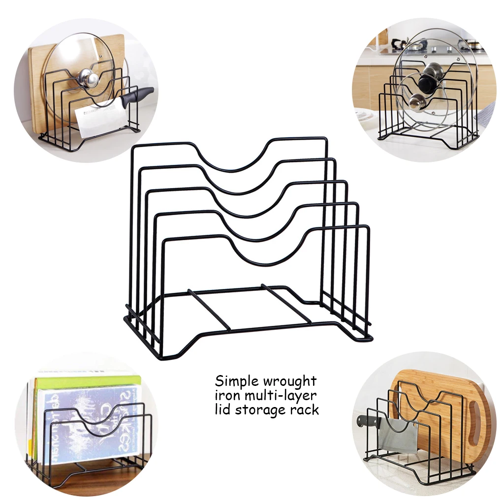 Держатель для крышки кастрюли Органайзер полка хранения шкафа кладовой