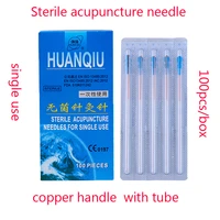 500pcs5boxes chinese sterile acupuncture needle copper handle with indivual guide tube acupunture therapy needles single use