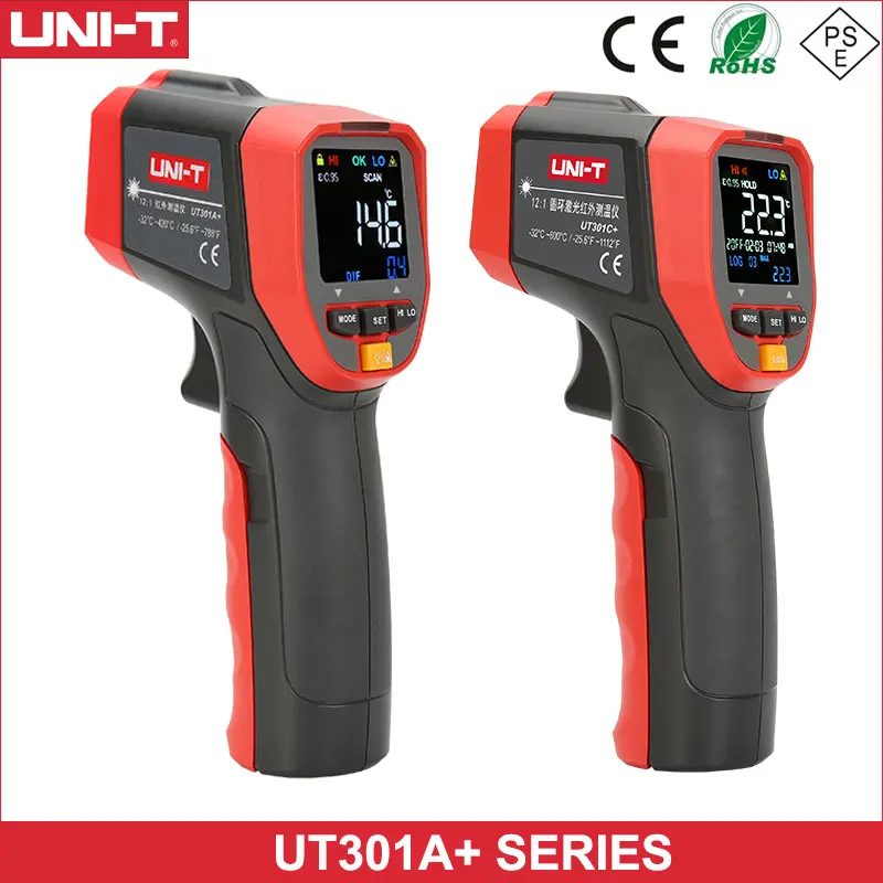 

UNI-T Non Contact Infrared Laser Thermometer HD Color Screen Industrial Temperature Measurement UT301A+ UT301C+ UT301D+ IR Gun